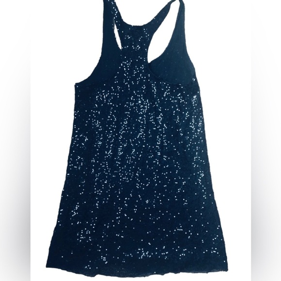 VTG Y2K Victoria’s Secret VS Black Sequin Sparkle Mini Slip Dress M Racerback - Picture 3 of 9